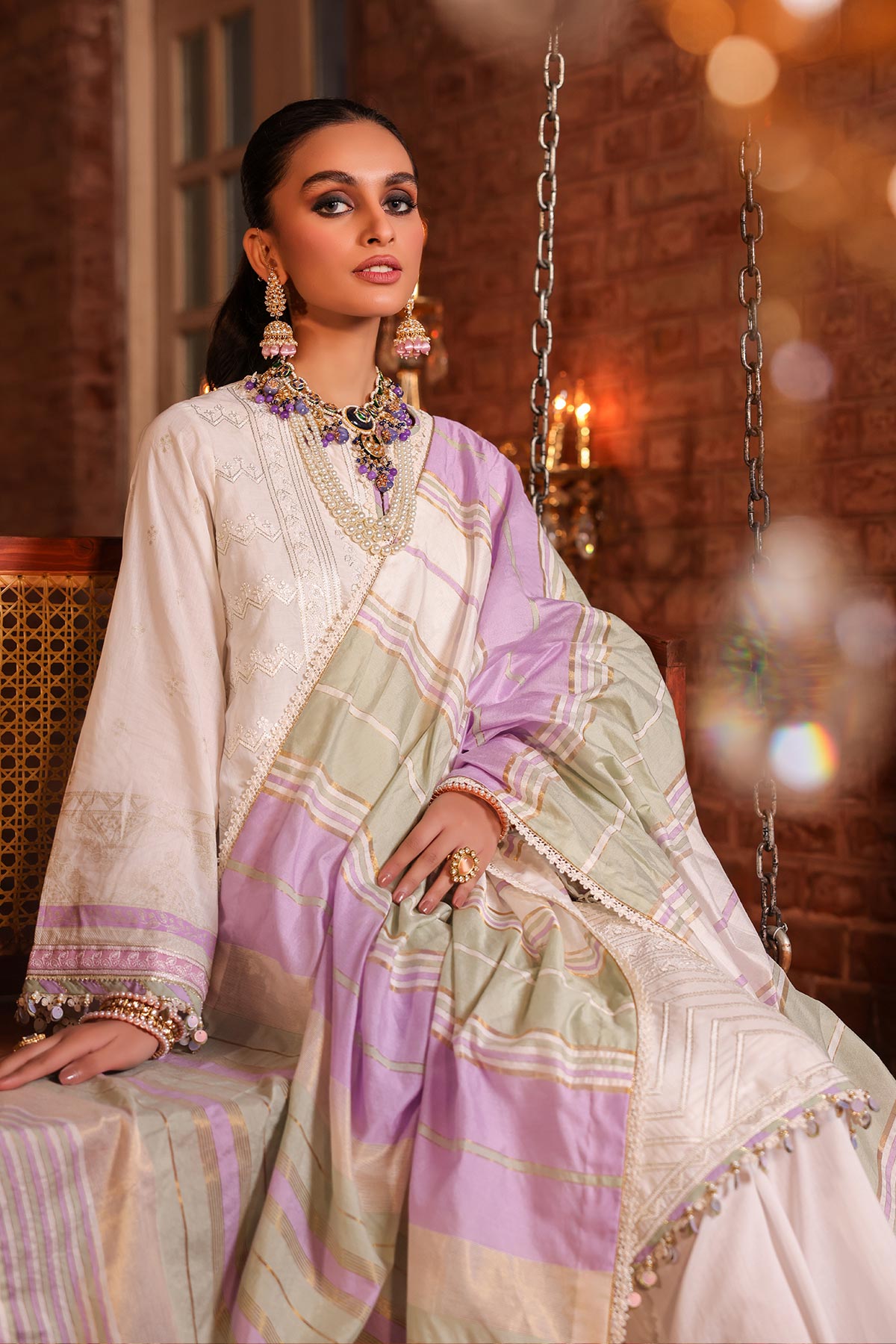 3 Pc Embroidered Lawn Suit With Yarn Dyed Dupatta