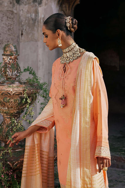 3 Pc Embroidered Jacquard Suit With Yarn Dyed Dupatta