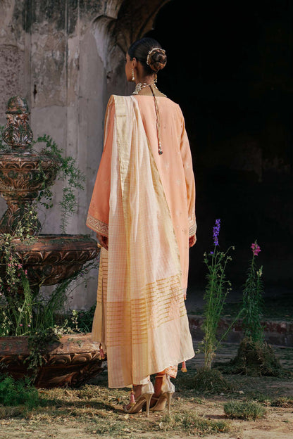 3 Pc Embroidered Jacquard Suit With Yarn Dyed Dupatta