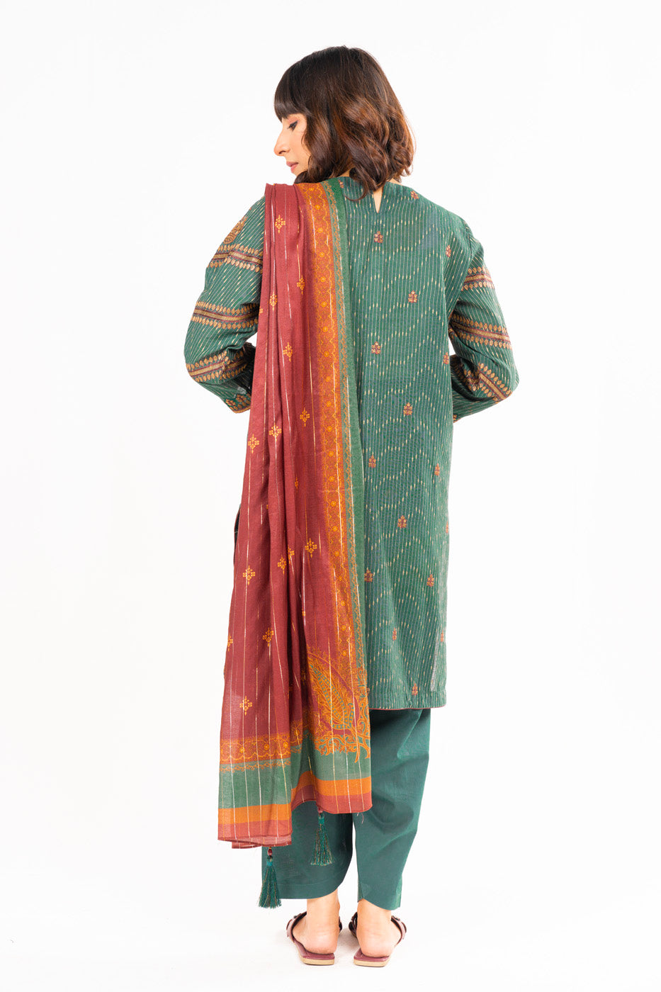 3 Pc Embroidered Dobby Outfit