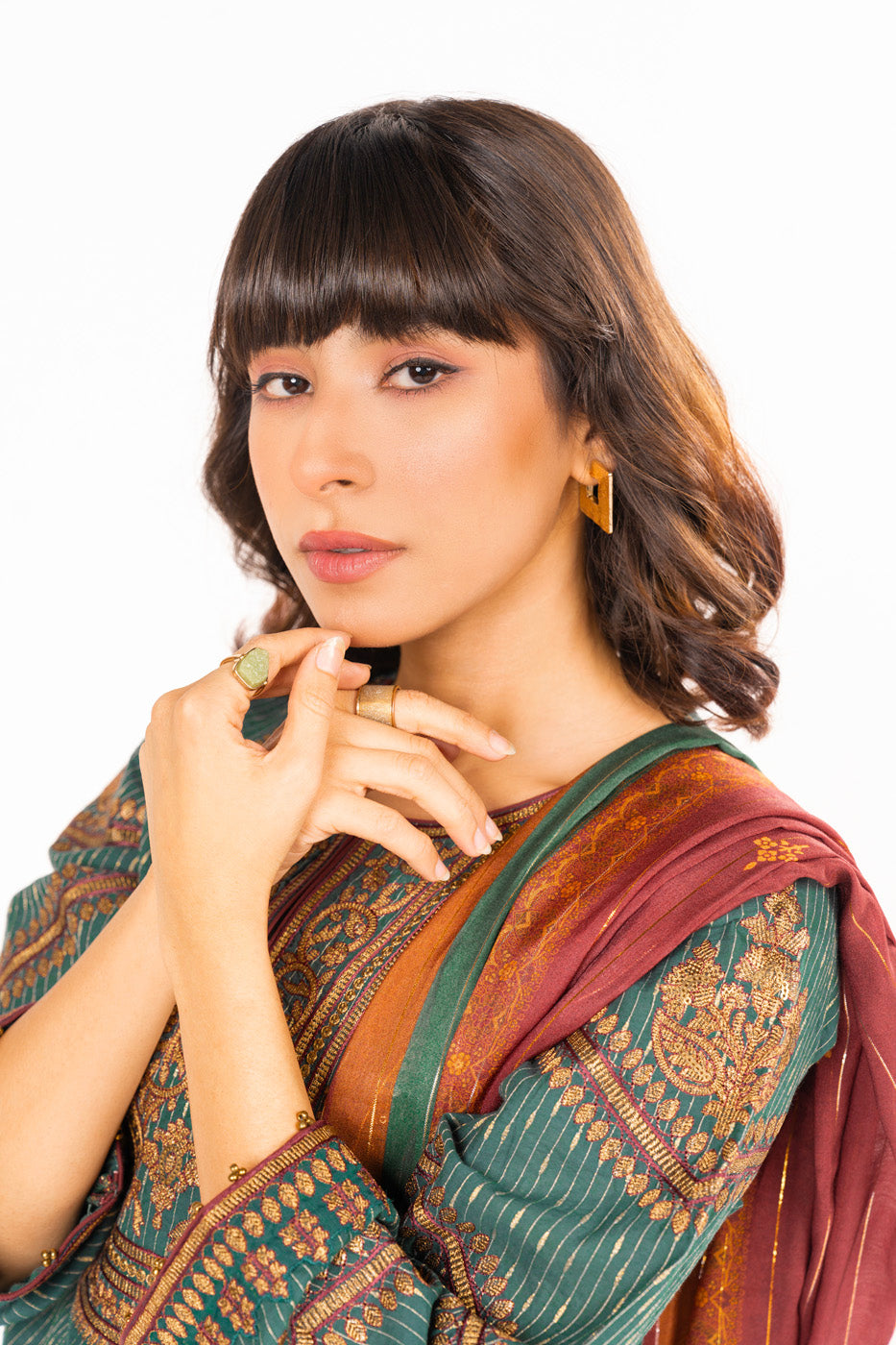 3 Pc Embroidered Dobby Outfit