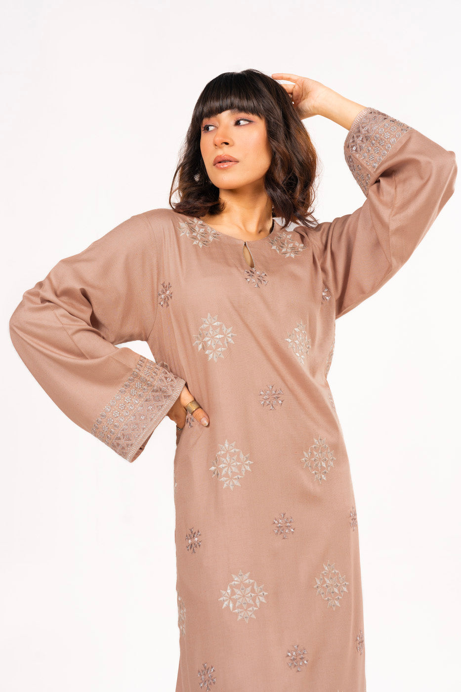 2 Pc Embroidered Raw Silk Outfit