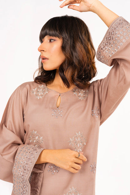 2 Pc Embroidered Raw Silk Outfit