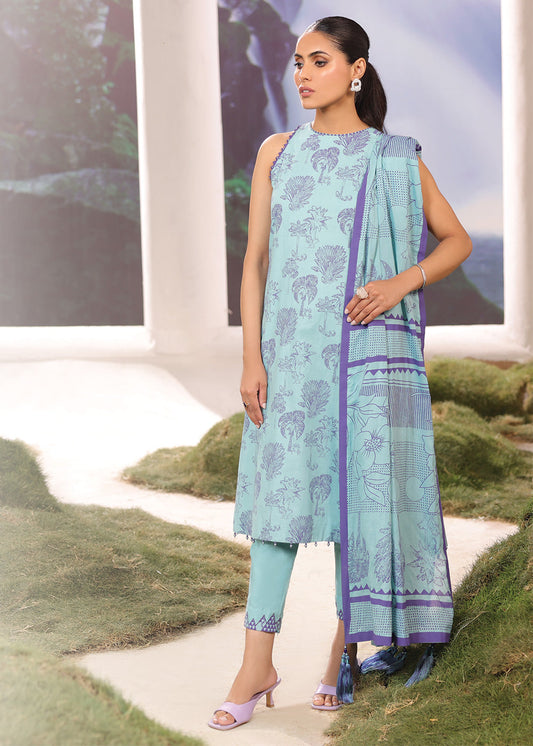 2 Pc Printed Lawn Suit With Lawn Dupatta