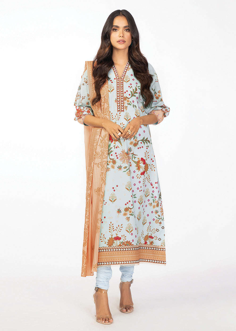 2 Pc Printed Lawn Suit With Lawn Dupatta