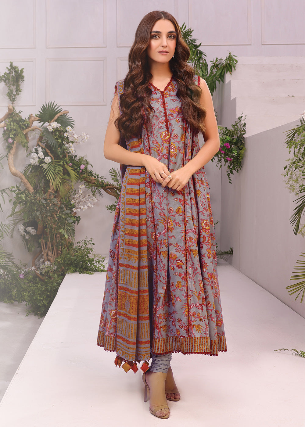 2 Pc Printed Lawn Suit With Lawn Dupatta