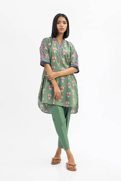 Printed Embroidered Lawn Kurti