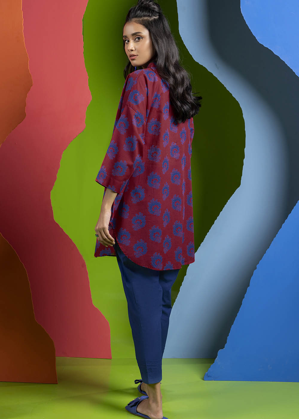 Printed Embroidered Lawn Kurti