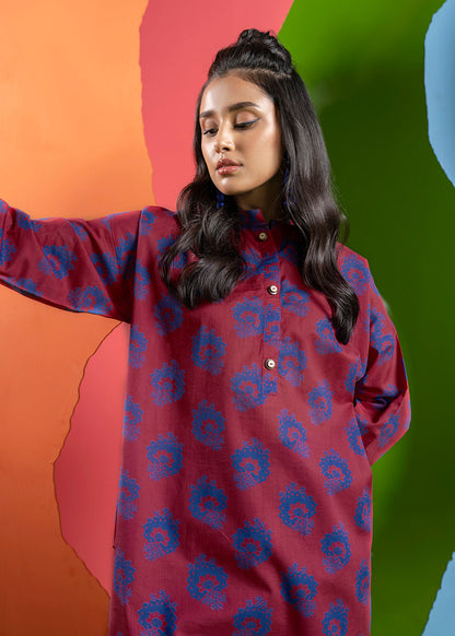 Printed Embroidered Lawn Kurti