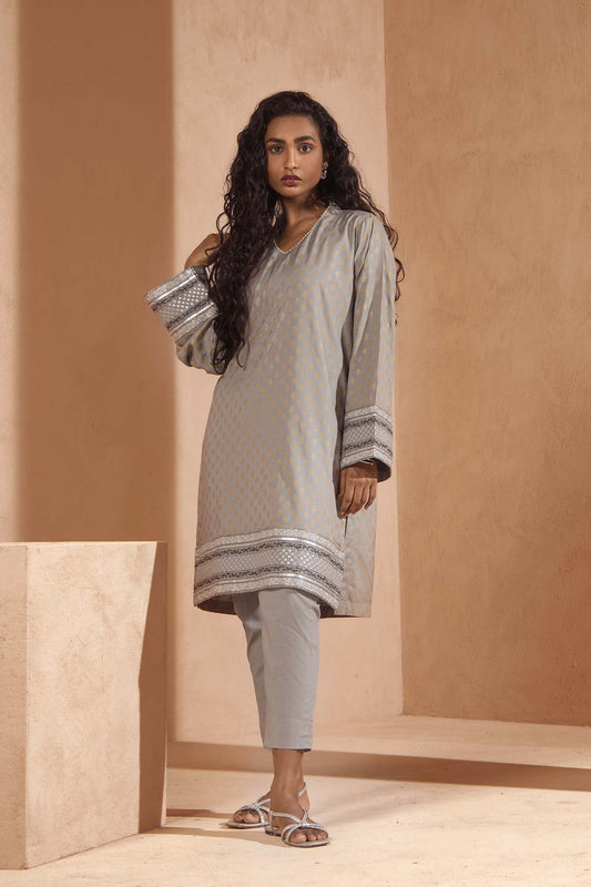 Printed Raw Silk Kurti