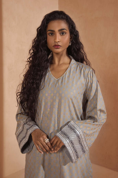Printed Raw Silk Kurti