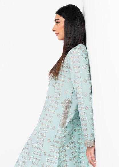 Printed Embroidered Cotton Silk Kurti