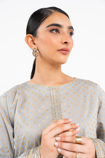 Printed Embroidered Cotton Silk Kurti
