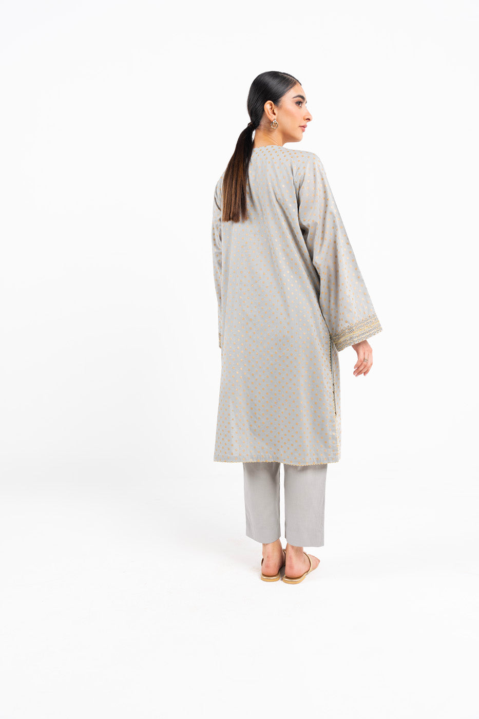 Printed Embroidered Cotton Silk Kurti