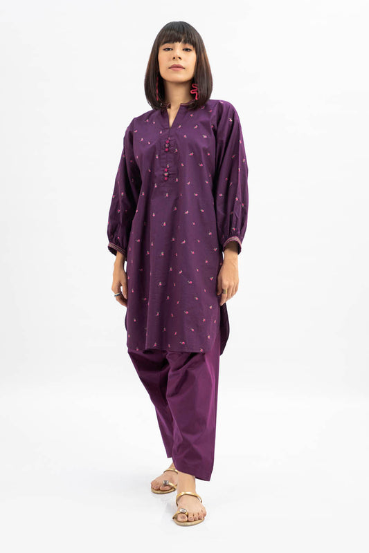 2 Pc Embroidered Cambric Outfit