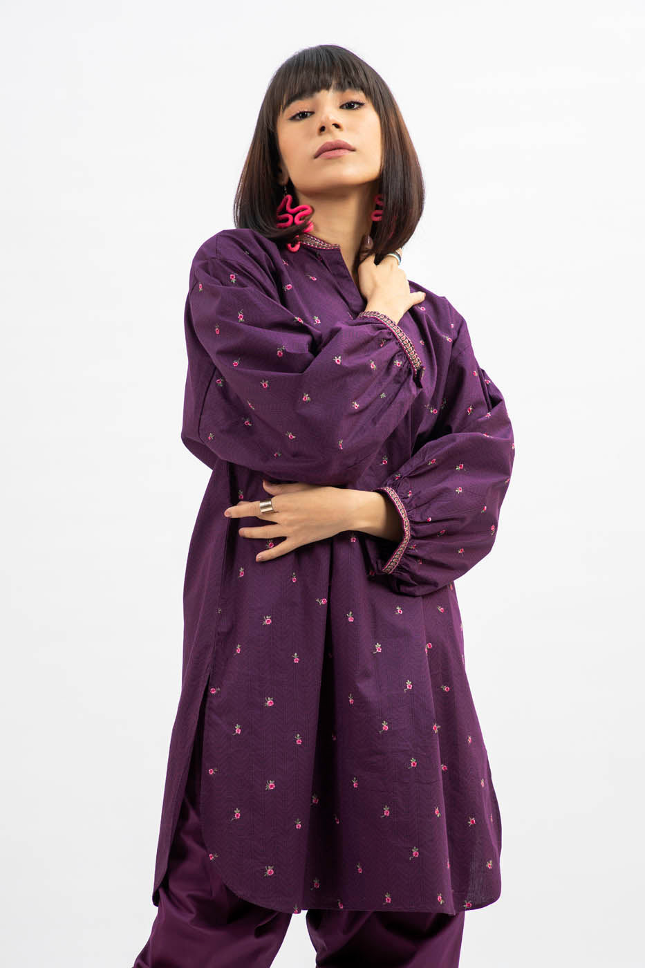 2 Pc Embroidered Cambric Outfit