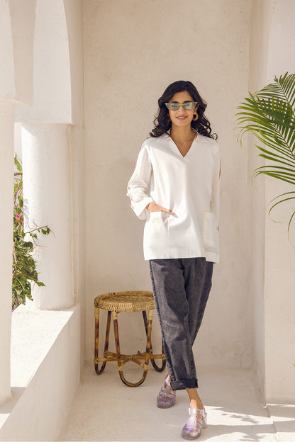 Embroidered Cambric Shirt