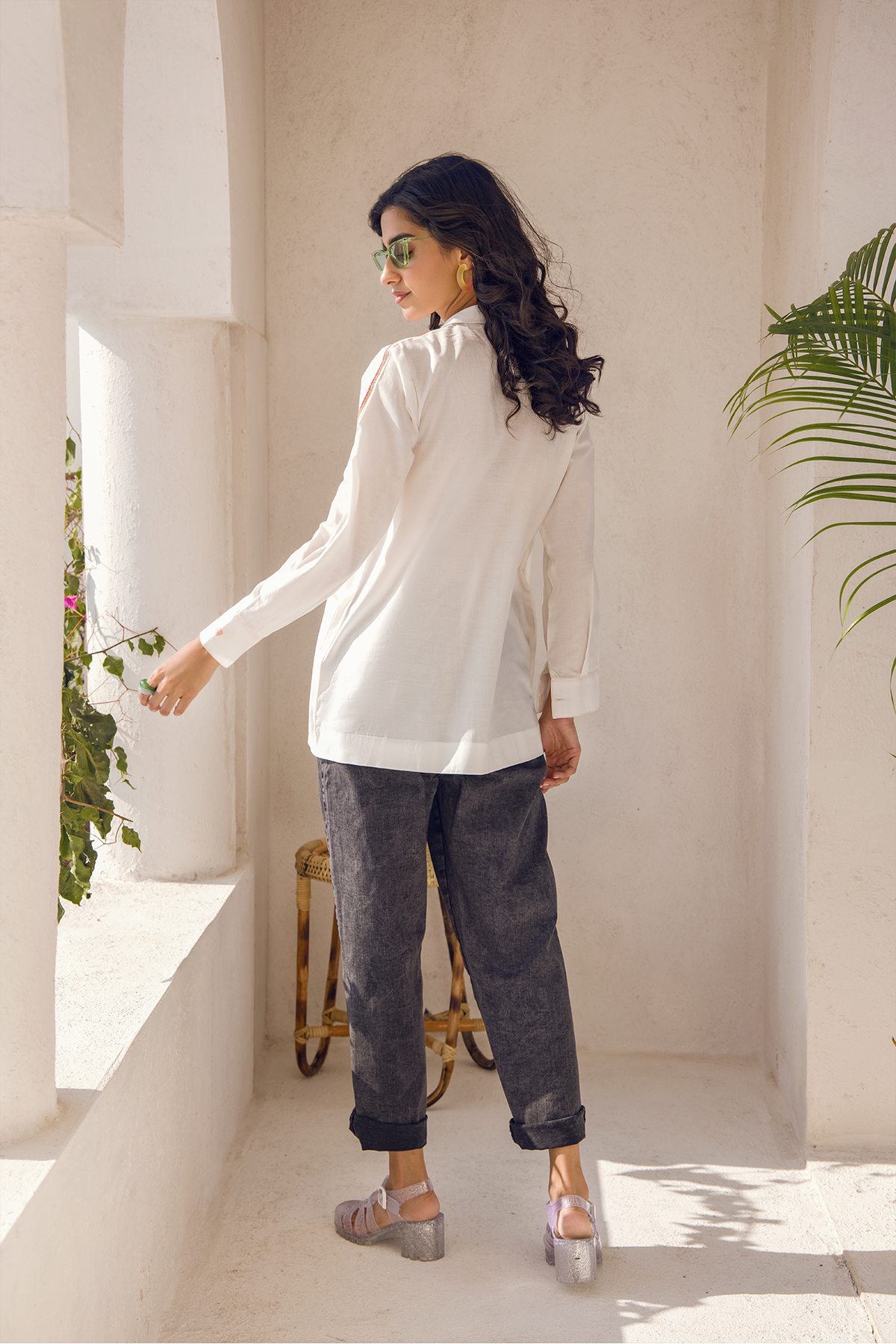 Embroidered Cambric Shirt