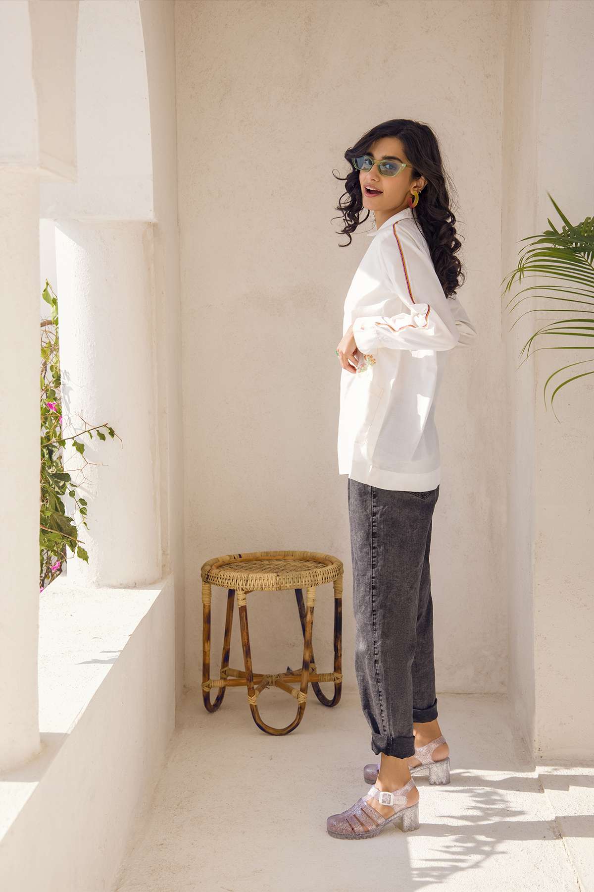 Embroidered Cambric Shirt