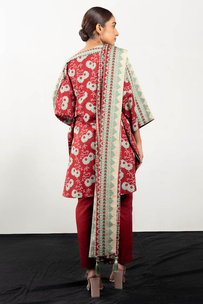 3 Pc Printed Khaddar Suit With Khaddar Dupatta