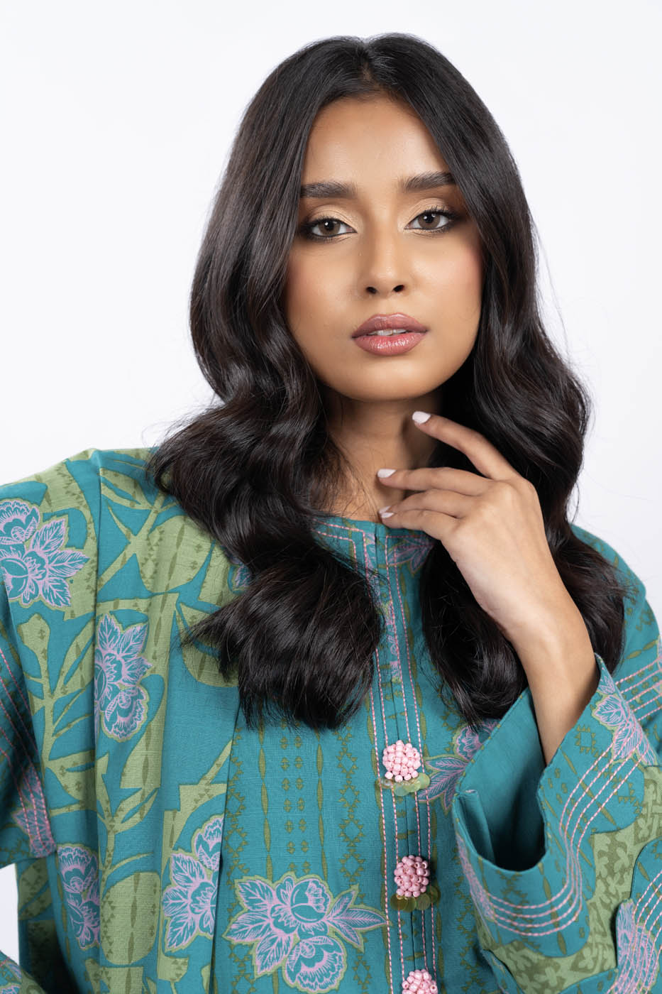 3 Pc Printed Khaddar Suit With Khaddar Dupatta
