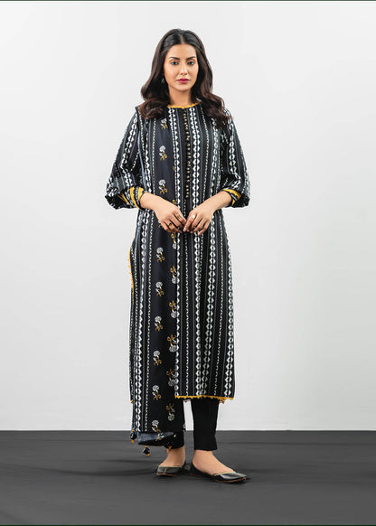 3 Pc Printed Twill Viscose Suit With Twill Viscose Dupatta