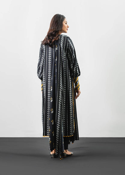 3 Pc Printed Twill Viscose Suit With Twill Viscose Dupatta