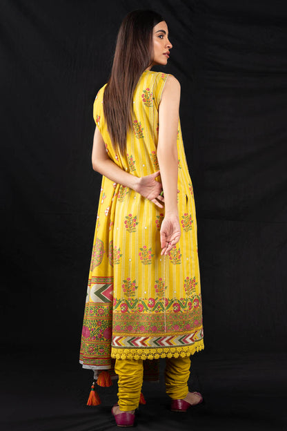 3 Pc Printed Karandi Suit With Karandi Dupatta