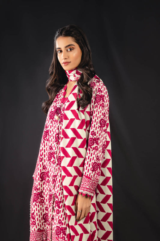 3 Pc Printed Cotail Viscose Suit With Cotail Viscose Dupatta