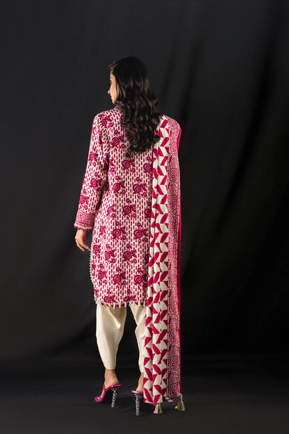 3 Pc Printed Cotail Viscose Suit With Cotail Viscose Dupatta