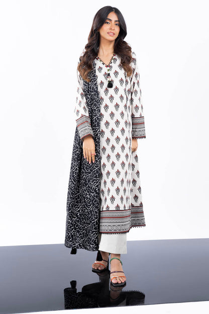 3 Pc Printed Khaddar Suit With Khaddar Dupatta