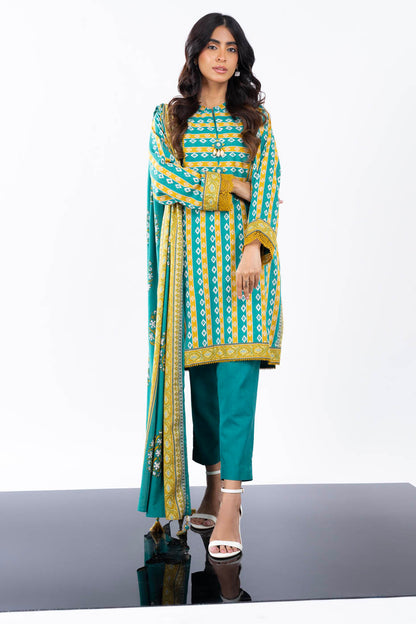 3 Pc Printed Viscose Suit With Viscose Dupatta