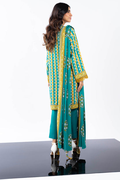 3 Pc Printed Viscose Suit With Viscose Dupatta