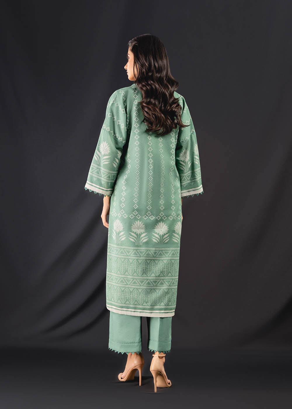 2 Pc Printed Karandi Suit With Karandi Trouser
