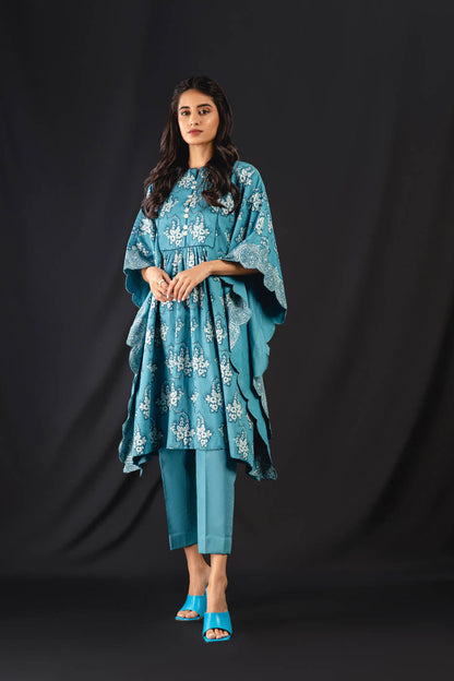 2 Pc Printed Cambric Suit With Cambric Trouser