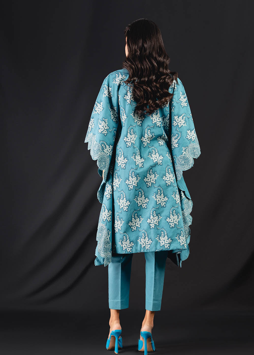 2 Pc Printed Cambric Suit With Cambric Trouser