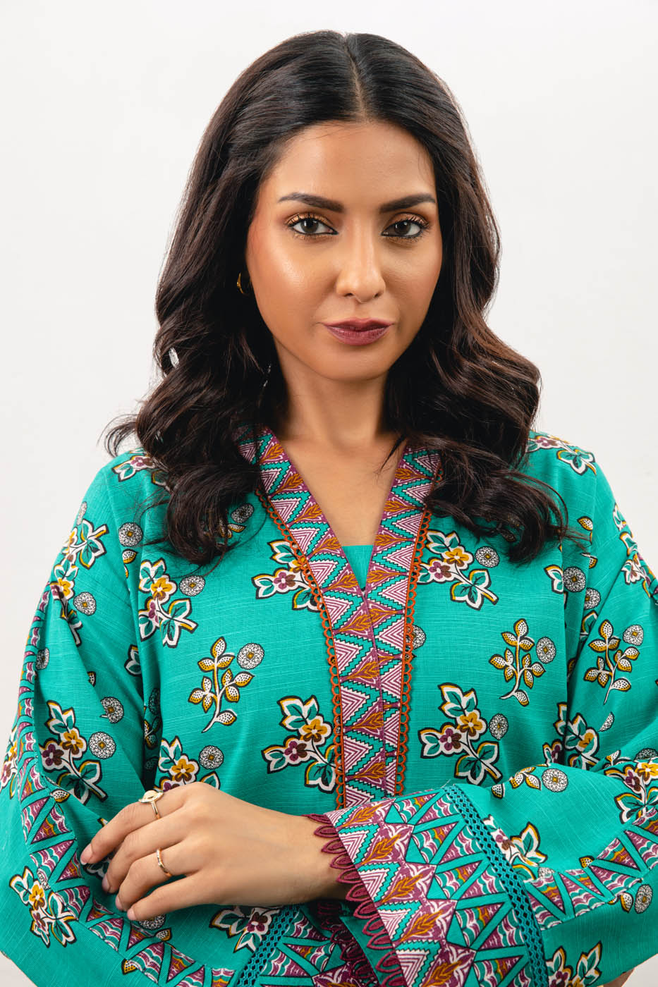 2 Pc Printed Khaddar Suit With Khaddar Trouser