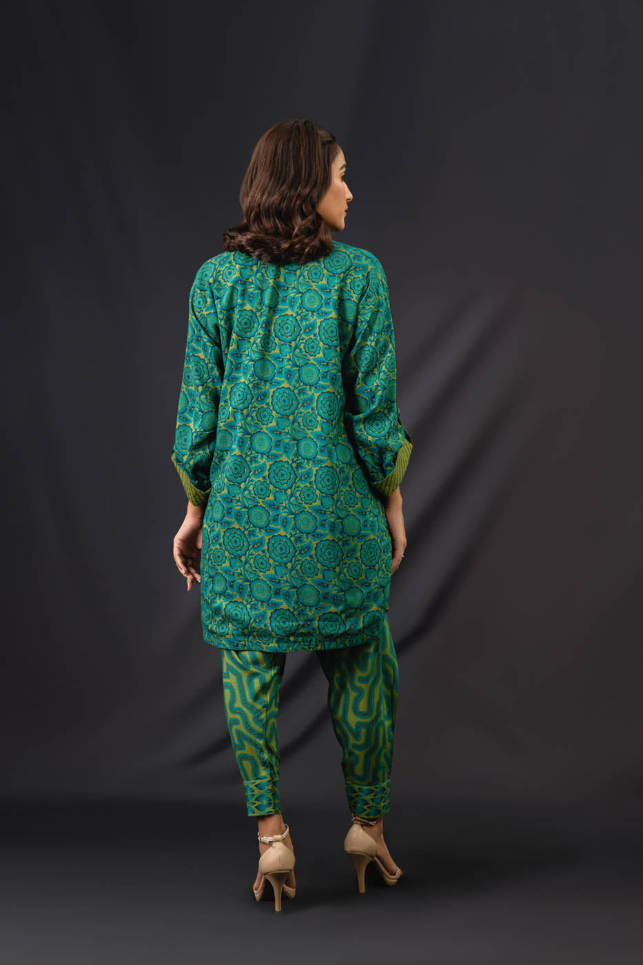 2 Pc Printed Viscose Suit With Viscose Trouser