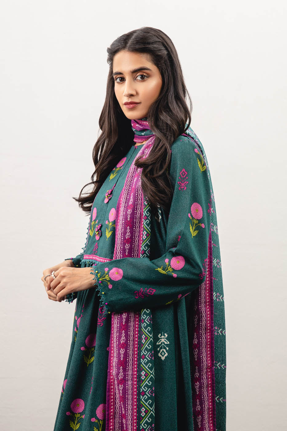 2 Pc Printed Karandi Suit With Karandi Dupatta