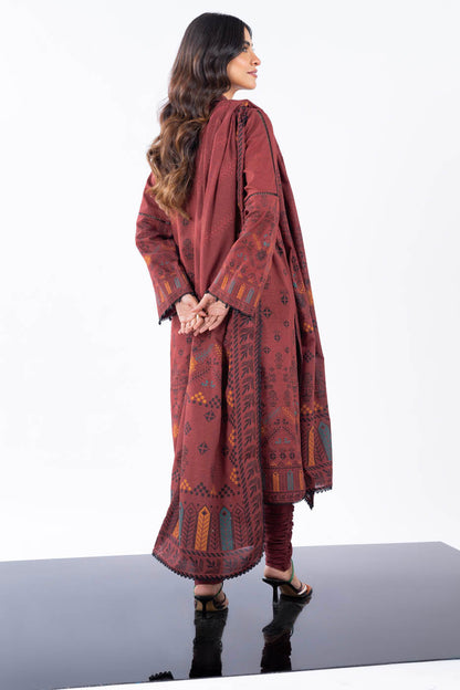 2 Pc Printed Khaddar Suit With Khaddar Dupatta