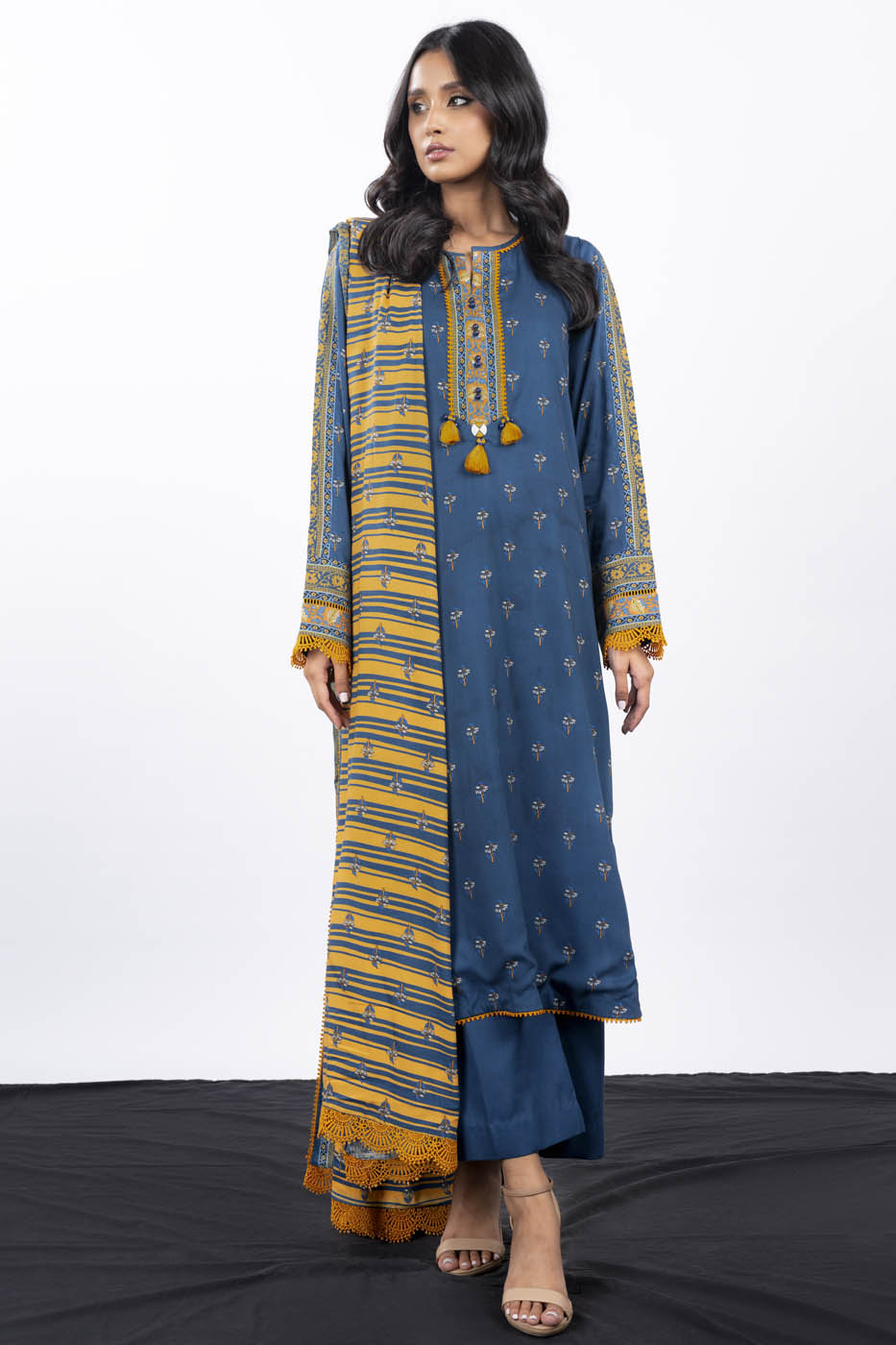 2 Pc Printed Viscose Suit With Viscose Dupatta