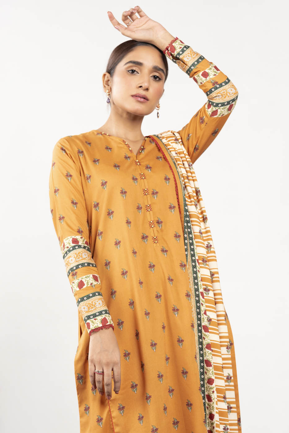 2 Pc Printed Viscose Suit With Viscose Dupatta