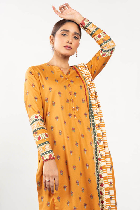 2 Pc Printed Viscose Suit With Viscose Dupatta