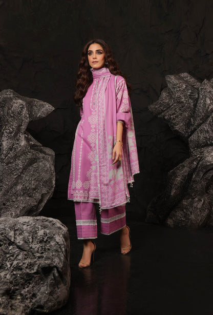 3 Pc Printed Karandi Suit With Karandi Dupatta