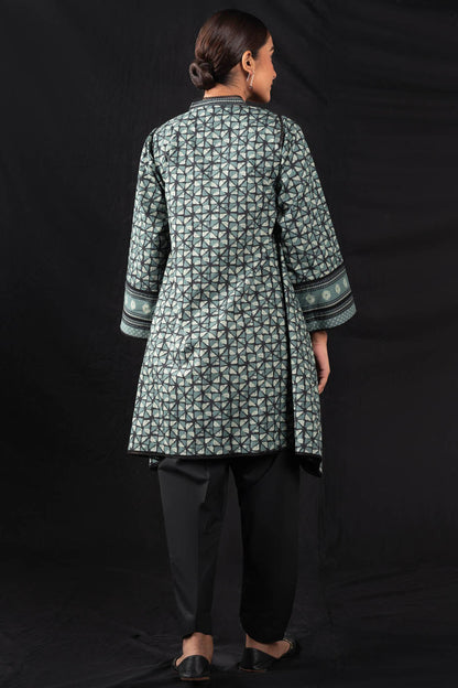 2 Pc Printed Cambric Suit With Cambric Trouser