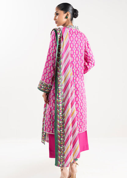 3 Pc Printed Twill Viscose Suit With Twill Viscose Dupatta