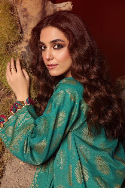 3 Pc Printed Chambre Suit With Chambre Dupatta