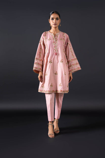 Embroidered Thick Cambric Shirt Fabric (Sold By Per Meter)