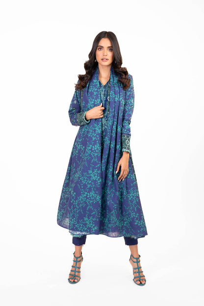 2 Pc Printed Lawn Suit With Lawn Dupatta