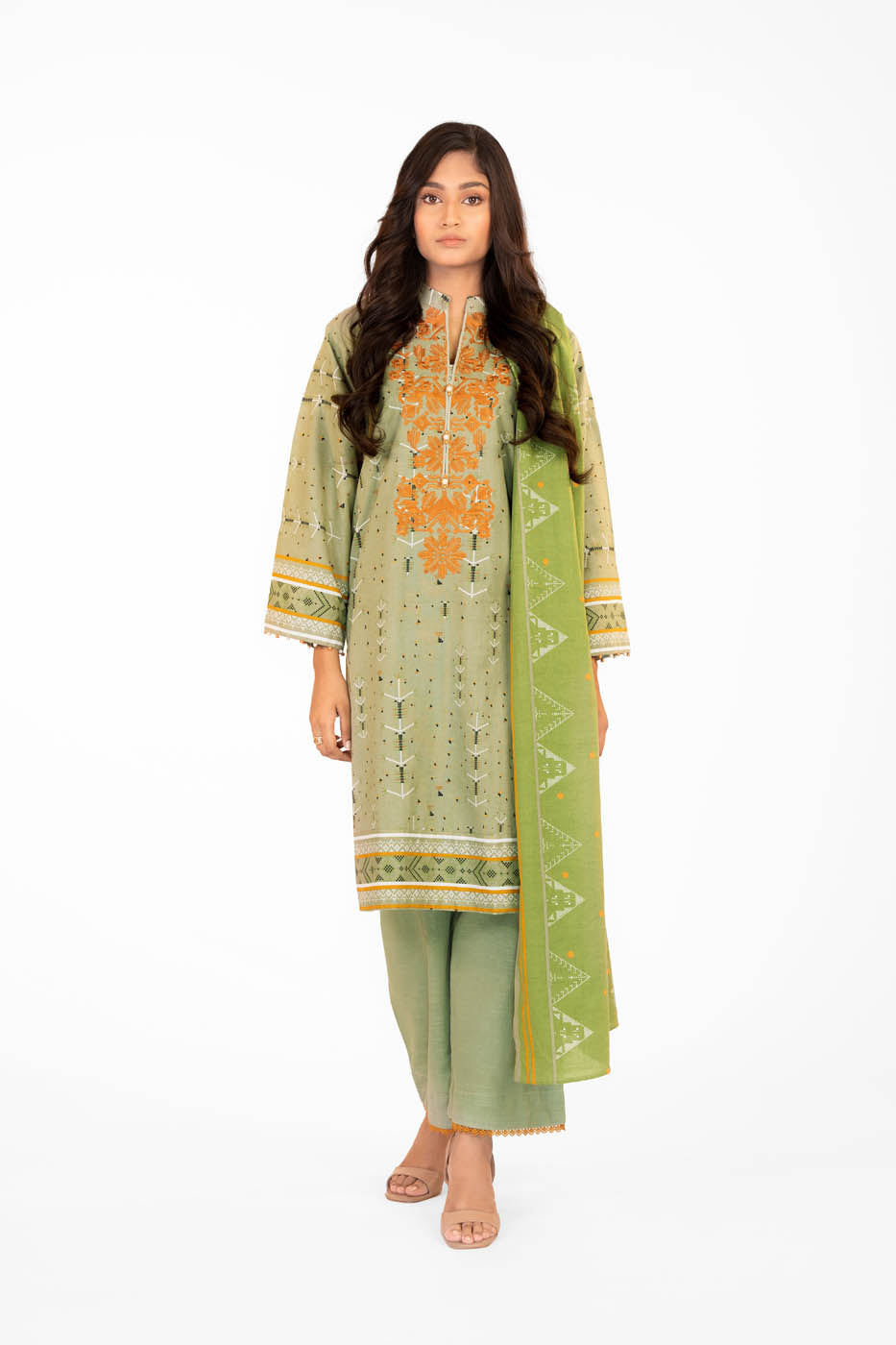 2 Pc Printed Lawn Suit With Lawn Dupatta